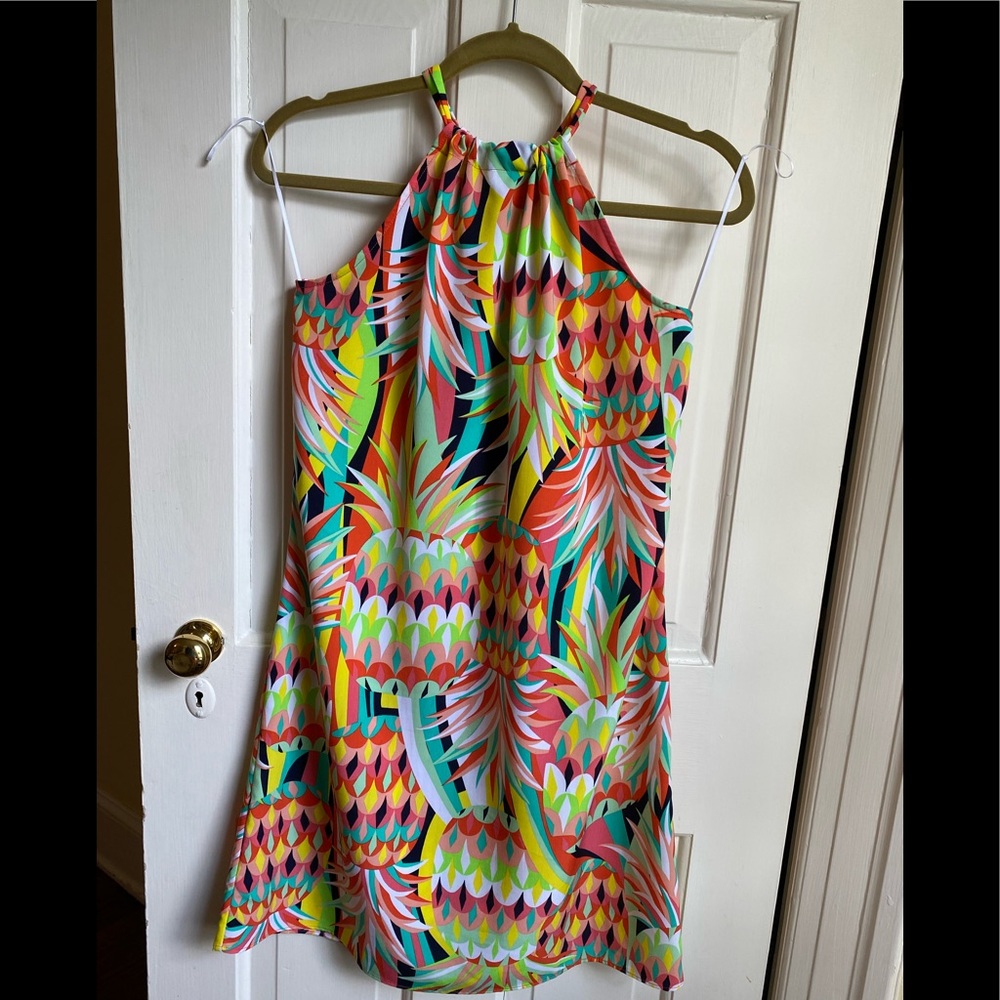 Summer print halter dress